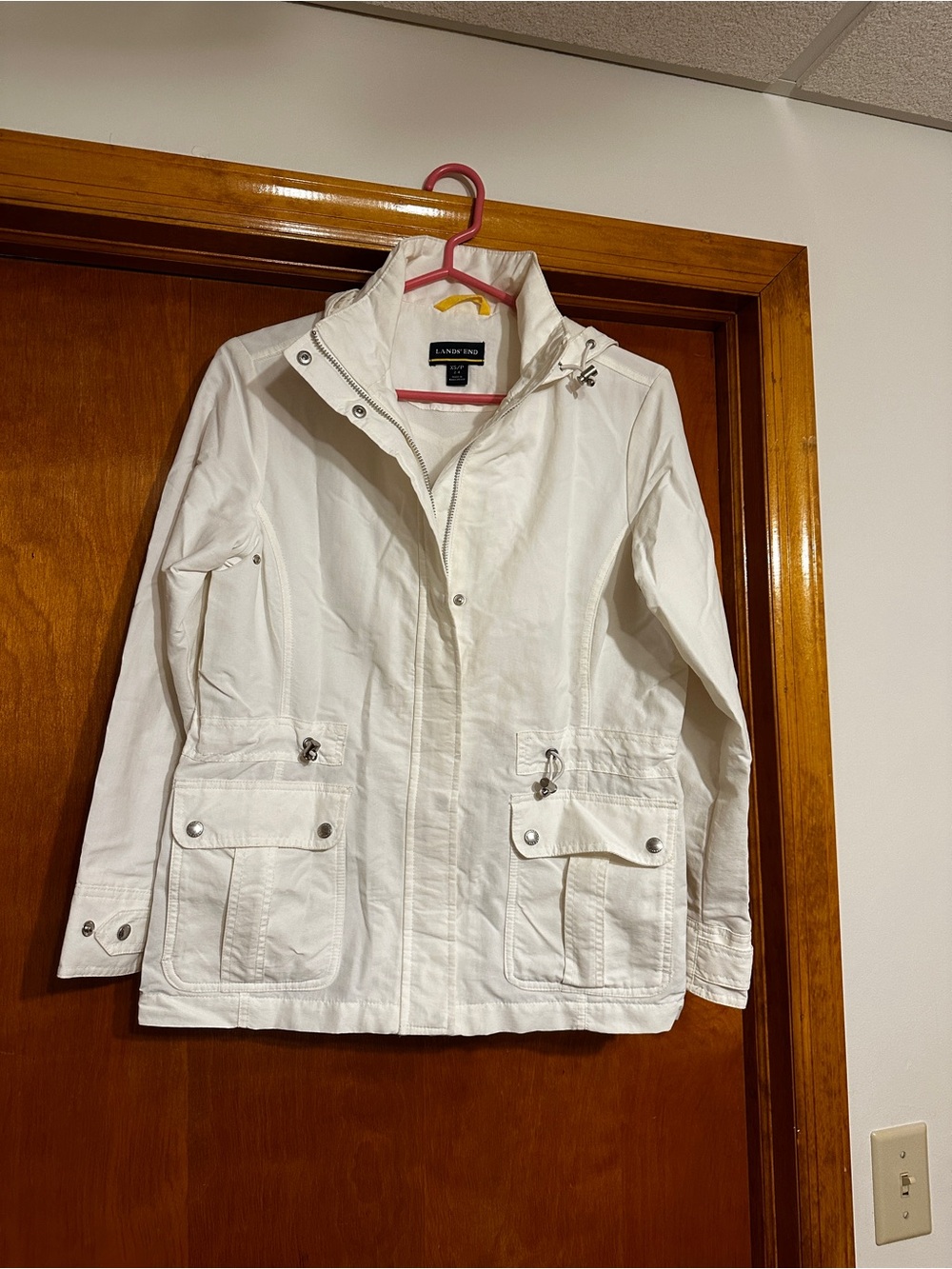 Lands' End Women's Cream Utility Anorak Jacket